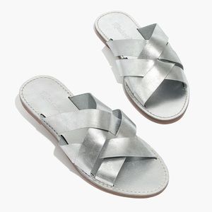 NEW Madewell Metallic Silver GenuineLeather Sandal